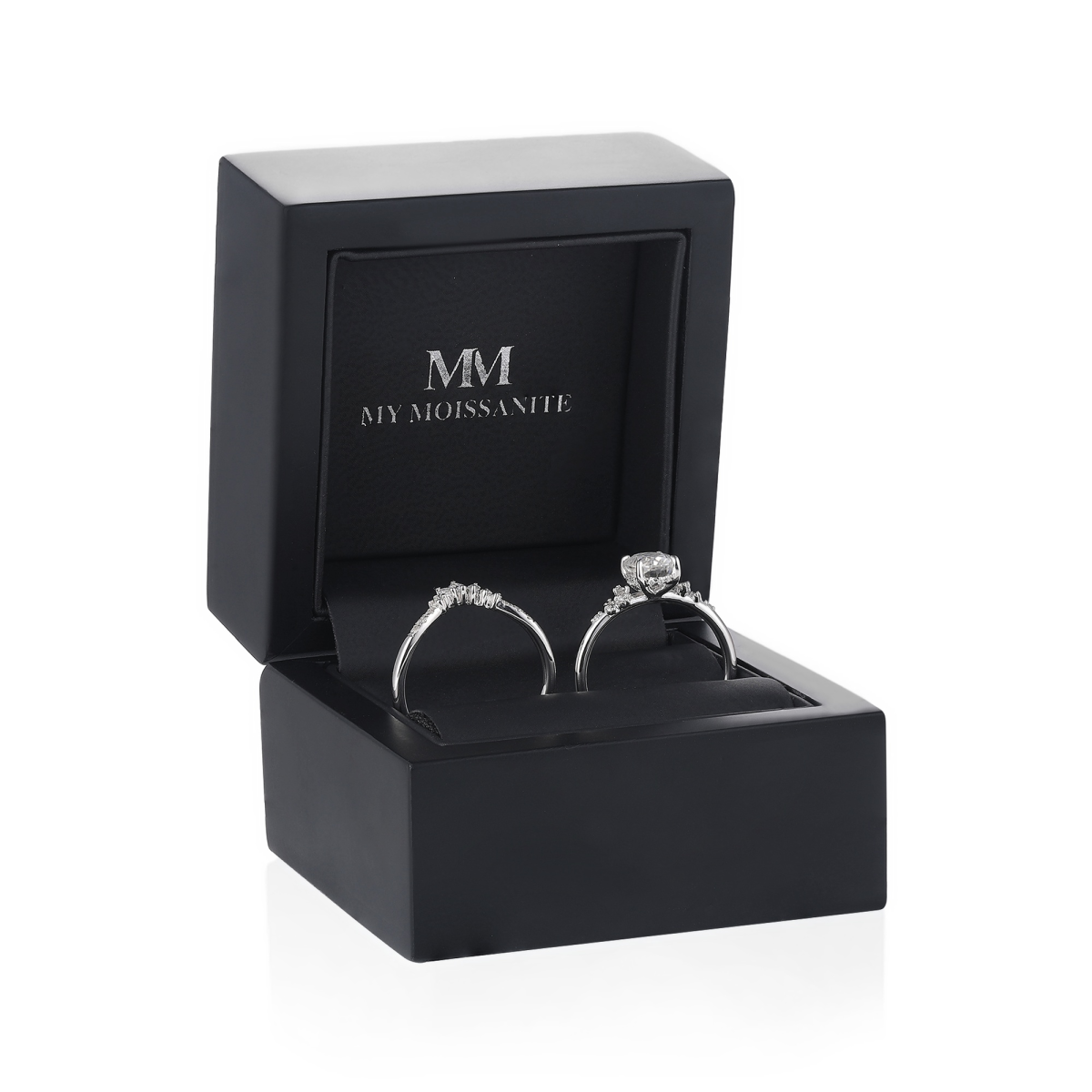 Ethereal Elegance Set - moissanitový snubní set Ovaline & Serenella s doplňkovými kameny ve tvaru markýzy