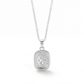 Memento - přívěsek s moissanitem v briliantovém brusu s designem pavé halo