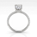 Veridian - moissanitový prsten se smaragdovým brusem a obroučkou s pavé osazením