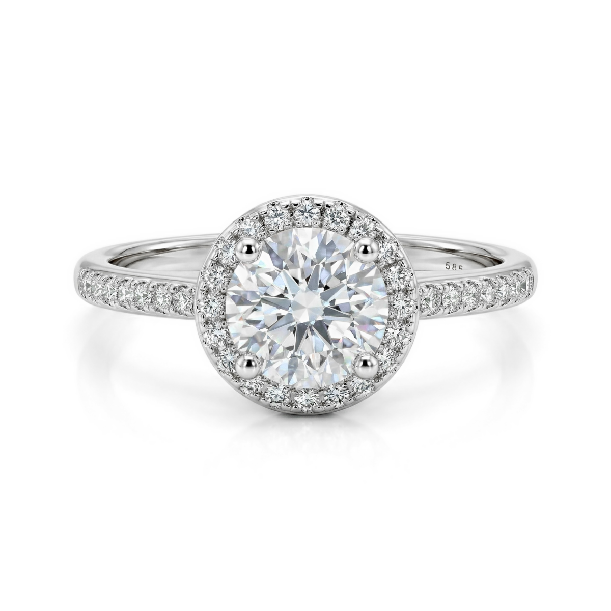 Seraphina - zásnubní prsten s moissanitem a halem | My Moissanite