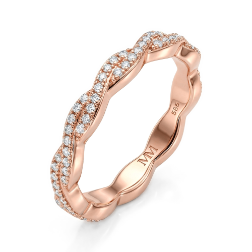 Seraph - eternity prsten s moissanitem s propleteným designem v pavé