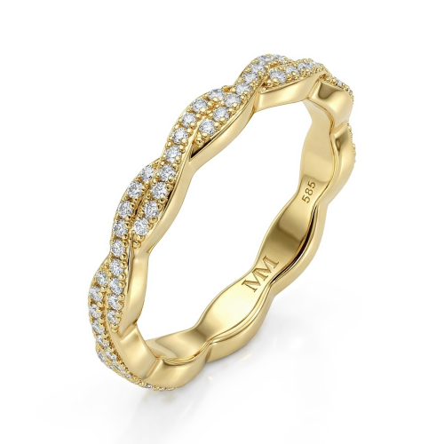 Seraph - eternity prsten s moissanitem s propleteným designem v pavé