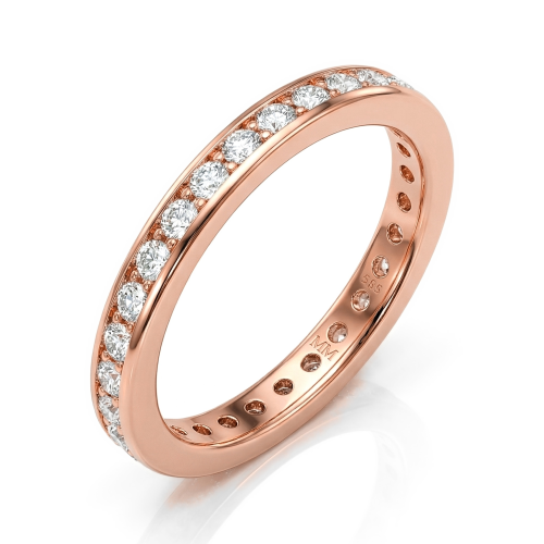 Zenora - eternity prsten s moissanitem a drážkovým osazením