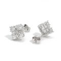 Moissanite Quadrants - peckové náušnice s moissanitem
