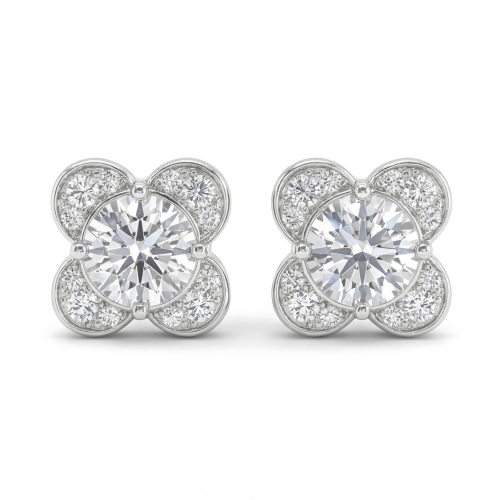 Moissanite Blooms - peckové náušnice s moissanitem