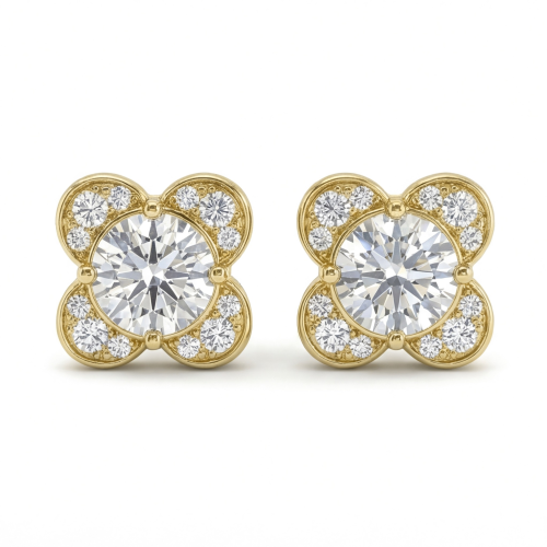 Moissanite Blooms - peckové náušnice s moissanitem