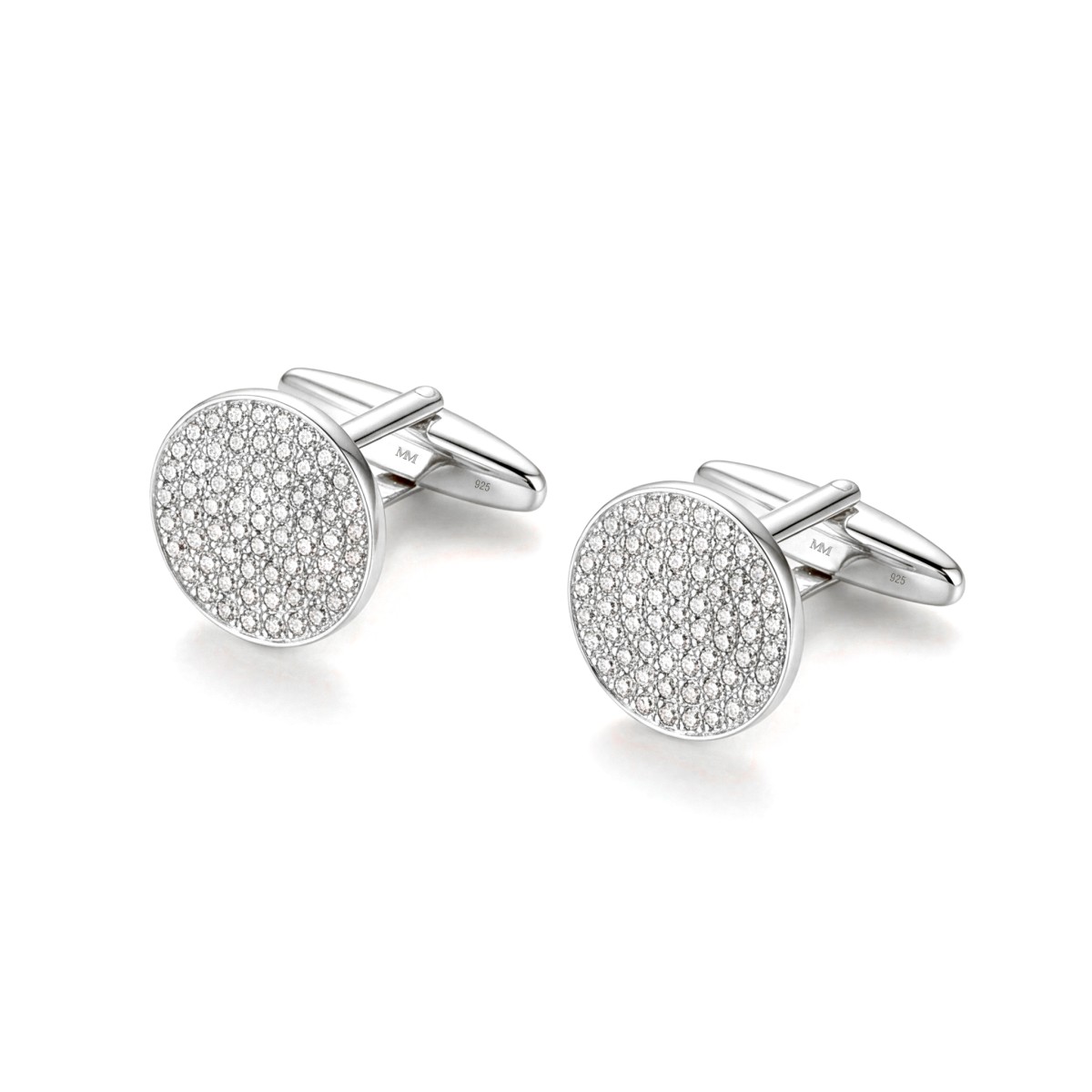 Luxon - manžetové knoflíčky s moissanitem v pavé osazení